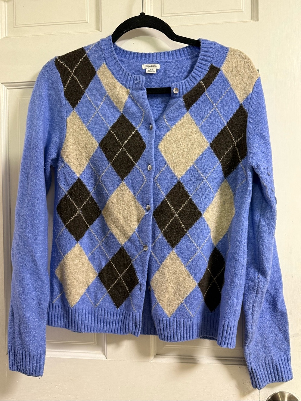 Kimchi Blue Women’s Argyle Print Sweater Cardigan Size Medium